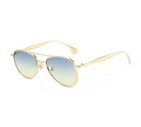 MUTYNE Modische klassische Sonnenbrille für Herren und Damen aus Metall, geeignet für UV400, stylische Sonnenbrille für Reisen (Gold, Grün, Gelb)