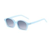 MUTYNE Modische kleine ovale Sonnenbrille für Damen in Jelly-Farben, UV-Schutz 400, modische Herren-Sonnenbrille mit Farbverlauf und Punk-Nieten (Blaugrau)
