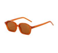 MUTYNE Modische kleine ovale Sonnenbrille für Damen in Jelly-Farben, UV-Schutz 400, modische Herren-Sonnenbrille mit Farbverlauf und Punk-Nieten (Orange Tea)