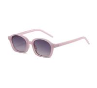 MUTYNE Modische kleine ovale Sonnenbrille in Jelly-Farben für Damen, UV-Schutz 400, modische Herren-Sonnenbrille mit Farbverlauf und Punk-Nieten (Rosa-Grau)
