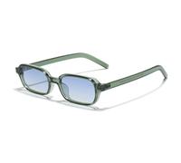 MUTYNE Modische kleine rechteckige Sonnenbrille für Damen, UV-Schutz 400, Leopardenmuster, Punk-Sonnenbrille für Herren (C3 Grün Blau)
