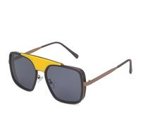 MUTYNE Modische Luxus-Sonnenbrille aus quadratischem Metall für Damen, Retro-Punk, für Herren, zum Autofahren im Freien, Reisebrille, UV400 (Teegelb)