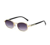 MUTYNE Modische ovale Sonnenbrille für Damen, Luxus-Sonnenschutz, UV400, Metallrahmen, Retro (Grauverlauf)