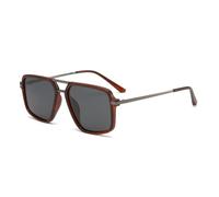 MUTYNE Modische, quadratische Doppelsteg-Sonnenbrille für Damen, luxuriöse Retro-Sonnenbrille mit Farbverlauf, Herren-Outdoor-Sonnenbrille UV400 (Braun-Grau)