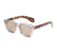 MUTYNE Modische quadratische Sonnenbrille für Damen, luxuriöse Sonnenbrille mit Farbverlauf, Herren, UV400, Vintage-Nieten (C6)