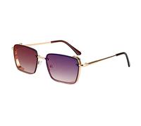 MUTYNE Modische quadratische Sonnenbrille für Damen, Retro, transparent, Farbverlauf, Ozean-Linse, Sonnenbrille, Trend, Herrenschirm, UV400, Goldbraun, Einheitsgröße