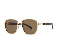 MUTYNE Modische quadratische Sonnenbrille für Herren, Retro-Nieten, silberfarbener Farbverlauf, UV400, Damen-Sonnenbrille (C4 Gold Tea)