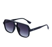 MUTYNE Modische quadratische Sonnenbrille mit Doppelsteg für Damen, trendiger Luxus, großer Rahmen, Herren, fürs Autofahren im Freien, UV400 (Schwarz, Farbverlauf, Grau)