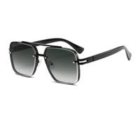 MUTYNE Modische quadratische Sonnenbrille mit Doppelsteg und Farbverlauf, UV400 (Schwarz, Grün, Grau)