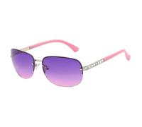 MUTYNE Modische randlose Damen-Sonnenbrille mit Diamant-Imitation, luxuriöser großer Rahmen, für Herren, Outdoor-Reisen, UV400 (Pink Lila)