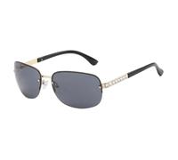 MUTYNE Modische randlose Damen-Sonnenbrille mit Diamant-Imitation, luxuriöser großer Rahmen, für Herren, Outdoor-Reisen, UV400 (schwarz/grau)