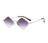 MUTYNE Modische Retro-Sonnenbrille aus Metall mit unregelmäßiger Form für Herren und Damen, fürs Autofahren im Freien, Sommer, Reisen, Sonnenbrille, UV400 (Silber, Farbverlauf, Grau)