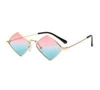 MUTYNE Modische Retro-Sonnenbrille aus Metall, unregelmäßig, für Herren und Damen, fürs Autofahren im Freien, Sommer, Reisen, Sonnenbrille, UV400 (Gold, Pink, Grün)
