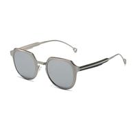 MUTYNE Modische Retro-Sonnenbrille für Damen, trendige, ausgehöhlte Spiegelbeine, Polygon-Sonnenschutz für Herren, Autofahrer-Sonnenbrille (C4)