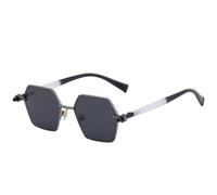 MUTYNE Modische Retro-Sonnenbrille im polygonalen Stil für Damen, klassische Punk-Sonnenbrille für Herren, Outdoor, Sommer, Reisen, UV400 (Gun Gray)