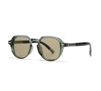 MUTYNE Modische runde Nieten Herren Punk Sonnenbrille UV400 Retro Damen Trend Farbverlauf (Grüntee)