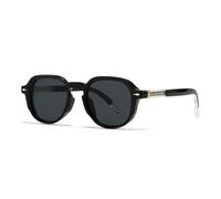 MUTYNE Modische runde Nieten Herren Punk Sonnenbrille UV400 Retro Damen Trend Farbverlauf (Schwarz Grau)
