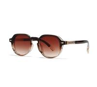 MUTYNE Modische runde Nieten Herren Punk Sonnenbrille UV400 Retro Damen Trendiger Farbverlauf (Brauner Tee Farbverlauf)