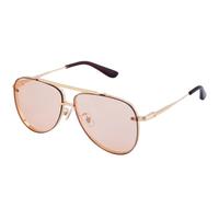 MUTYNE Modische Sonnenbrille mit Doppelsteg aus Metall für Damen, beliebt, Retro, Punk, klassisch, für Herren, zum Fahren, UV400 (Gold Tea)