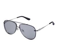 MUTYNE Modische Sonnenbrille mit Doppelsteg aus Metall für Damen, beliebt, Retro, Punk, klassisch, für Herren, UV400 (Light Gun Hellgrau)