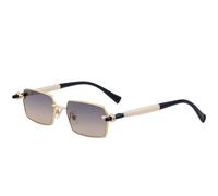 MUTYNE Modische, trendige kleine, quadratische Sonnenbrille für Damen, klassische Herren-Sonnenbrille, Fahrbrille, UV400 (Gold, Grau, Gelb)