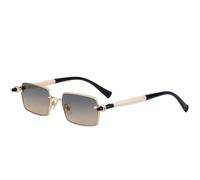 MUTYNE Modische, trendige kleine, quadratische Sonnenbrille für Damen, klassische Herren-Sonnenbrille, Fahrbrille, UV400 (Gold, Grüner Tee)