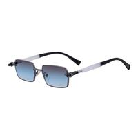 MUTYNE Modische, trendige kleine, quadratische Sonnenbrille für Damen, klassische Herren-Sonnenbrille, Fahrbrille, UV400 (Gun Tea Blue White)