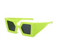 MUTYNE Modische, übergroße, quadratische Damen-Sonnenbrille im Retro-Stil mit weiten Beinen und Farbverlauf, UV400 (Grün-Grau)