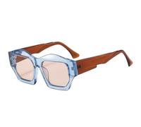 MUTYNE Modische, unregelmäßige, quadratische Katzenaugen-Sonnenbrille für Damen und Herren, Vintage, Outdoor-Sport, Fahren, UV400 (Braun-Champagner)