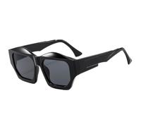 MUTYNE Modische, unregelmäßige, quadratische Katzenaugen-Sonnenbrille für Damen und Herren, Vintage, Outdoor-Sport, Fahren, UV400 (schwarz/grau)
