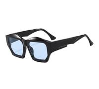 MUTYNE Modische, unregelmäßige, quadratische Katzenaugen-Sonnenbrille für Damen und Herren, Vintage, Outdoor-Sport, Fahren, UV400 (schwarz/blau)