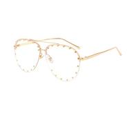 MUTYNE Nageldekoration, randlose Damen-Sonnenbrille, modische Damen-Brille im Punk-Stil mit Farbverlauf/getönt, transparent, Einheitsgröße