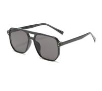 MUTYNE Nieten Quadratische Sonnenbrille Damenmode Doppelstrahl-Sonnenbrille Weiblich Ozean Gelbe Farbe Brillen Strandbrille UV400,Schwarz,Einheitsgröße