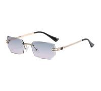 MUTYNE Polygon Randlose Sonnenbrille für Herren, Vintage, goldfarben, schwarze Gläser, Sonnenbrille für Damen, rechteckig, UV400, Gold, Grau, Lila, Einheitsgröße