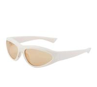 MUTYNE Punk Oval Damen Sonnenbrille Mode Luxus Futuristische Sonnenbrille Herren Outdoor Sport Radfahren UV400 (Beige Tee)