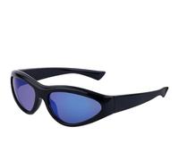 MUTYNE Punk Oval Damen Sonnenbrille Mode Luxus Futuristische Sonnenbrille Herren Outdoor Sport Radfahren UV400 (Schwarz Blau)