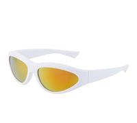 MUTYNE Punk Oval Damen Sonnenbrille Mode Luxus Futuristische Sonnenbrille Herren Outdoor Sport Radfahren UV400 (Weiß Rot)