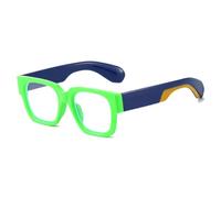 MUTYNE Quadratische Brillenfassung Damen Herren Brille Farbmix Breiter Bügel (Grün)