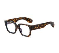 MUTYNE Quadratische Brillenfassung Damen Herren Brille Farbmix Breiter Bügel (Leopard)