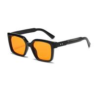 MUTYNE Quadratische Luxus-Sonnenbrille im Retro-Stil mit Nieten, geeignet für Herren im klassischen Stil, UV400-Sonnenbrillenschutz (gelb)