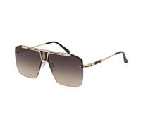 MUTYNE Quadratische randlose Sonnenbrille für Herren, modische Sonnenbrille, klassische Luxus-Sonnenbrille für Damen, UV400, Goldkaffee, Einheitsgröße