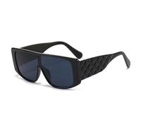 MUTYNE Quadratische Retro-Sonnenbrille für große Gesichter, rechteckig, dicker Rahmen, Punk-Sonnenbrille für Damen, Vintage-Brille, Schwarz