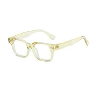 MUTYNE Quadratische Sonnenbrille Damen Modische Gläser UV400 Retro Nieten Herren Klar (Gelb klar)