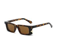 MUTYNE Quadratische Sonnenbrille für Damen, Herren und Unisex, markante Fassung, kleine Größe, modische Sonnenbrille (Leopard Tea)
