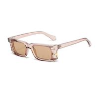 MUTYNE Quadratische Sonnenbrille für Damen, Herren und Unisex, markante Fassung, kleine Größe, modische Sonnenbrille (Champagner)