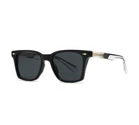 MUTYNE Quadratische Sonnenbrille für Herren mit kleinem Rahmen, stilvoll, beliebt, UV400-Schutz, für Outdoor-Reisen, klassische Nieten-Sonnenbrille (C1 Schwarz-Gold)