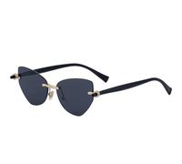 MUTYNE Randlose Cat-Eye-Sonnenbrille für Damen, Luxus-Sonnenbrille für Herren, Sommer, Reisen, Autofahren, UV400 (Schwarz-Grau)