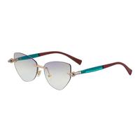 MUTYNE Randlose Cat-Eye-Sonnenbrille für Damen, Luxus-Sonnenbrille für Herren, Sommer, Reisen, Autofahren, UV400 (Rot, Grün, Grau, Blau)
