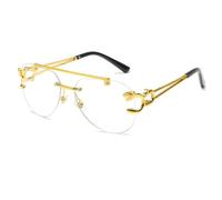 MUTYNE Randlose Sonnenbrille, modisches Metallgestell, Damen und Herren, große runde Gläser mit Farbverlauf, ideal für Reisen (8)