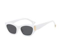 MUTYNE Retro Cat Eye Nieten Damen Sonnenbrille Mode Kleiner Rahmen Herren Luxus Reise Sonnenbrille UV400 (Weiß Grau)